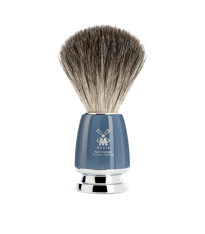 Set Afeitado Mühle Brocha Afeitar Tejón Puro, Maquinilla Gillette® Mach3® Petrol Rytmo  - 4